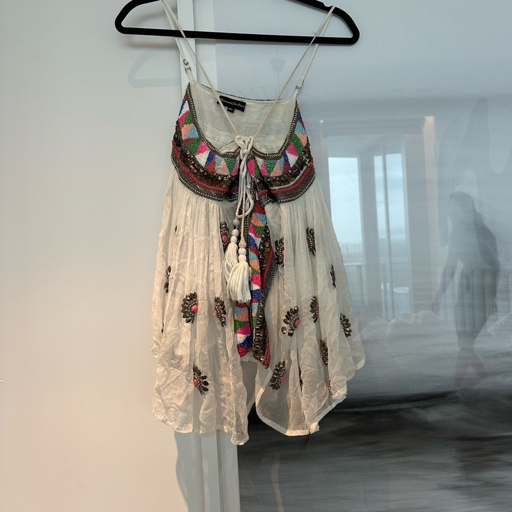 Bohemian Multicolor Embroidered Women's Top